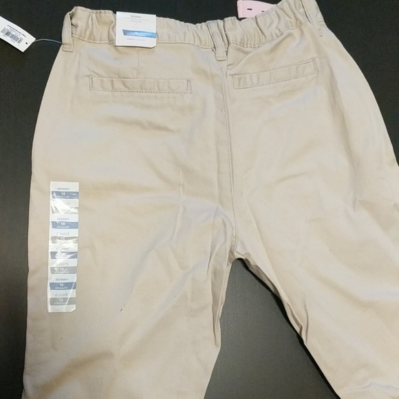 Khaki big girls pants w/elastic adjustable waist - Picture 4 of 5